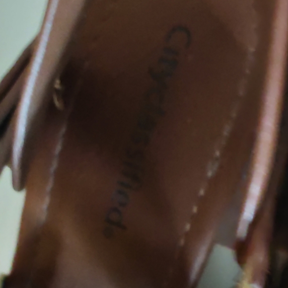 City Classified Women's Tan Criss Cross Ankle Strap 3" Heel Wedge Sandal 7.5 - Picture 4 of 7